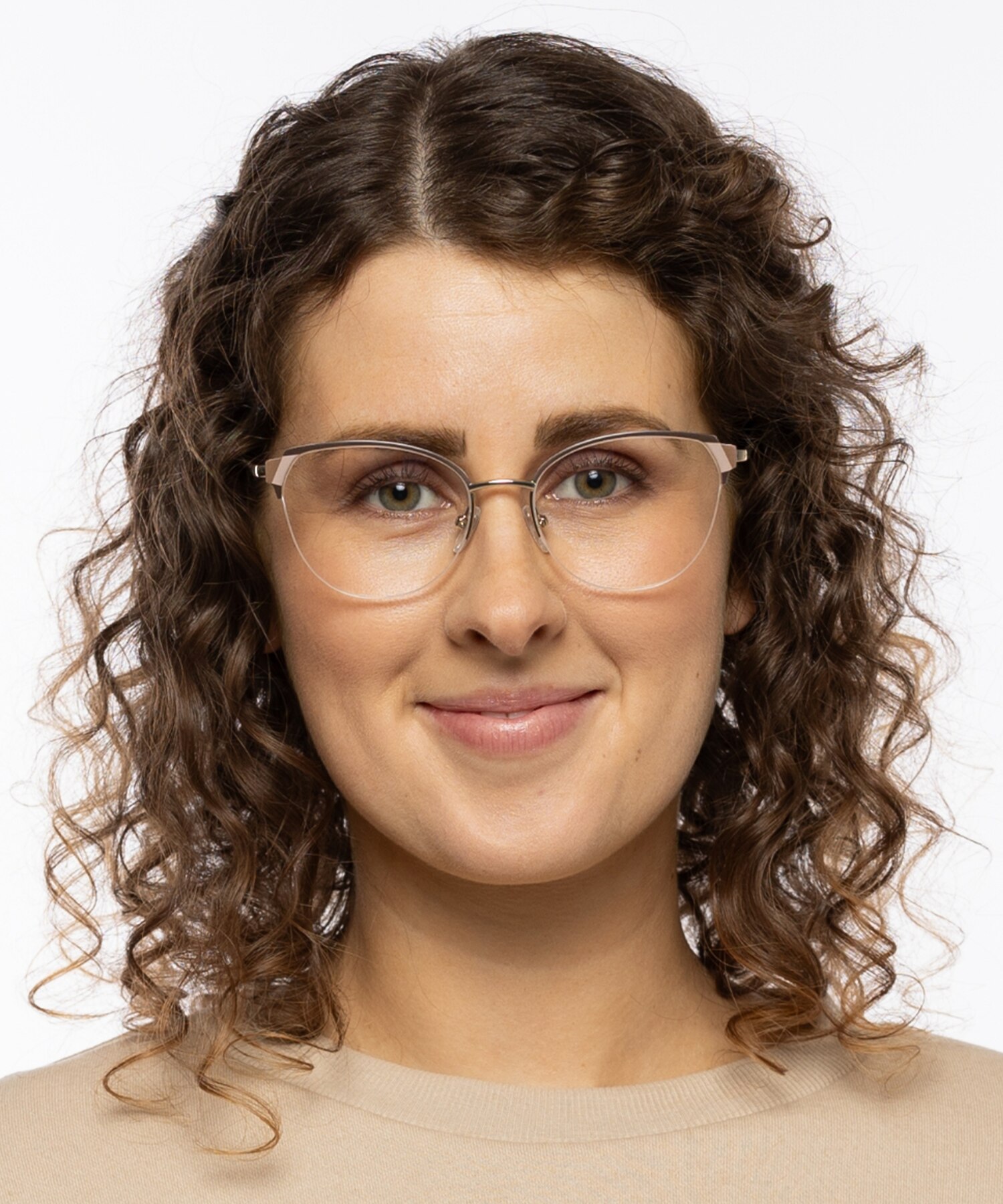 Fiona Bruin & lichtgoud MetaalEyeglass Frames voor dames van B24