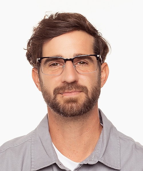 Irvine Schwarz MetallEyeglass Frames für Herren von B24