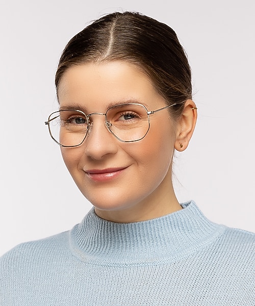 Rosario Silber MetallEyeglass Frames für Damen von B24