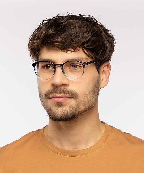 June Gradiënt blauw kristal & blauw AcetaatEyeglass Frames voor heren van B24