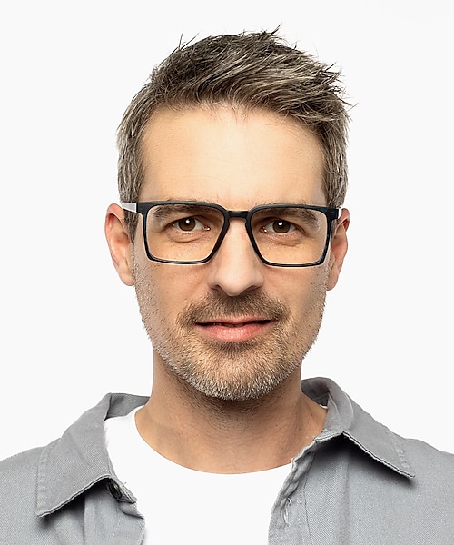 Lincoln Mat Havana blauw  &  matblauw KunststofEyeglass Frames voor heren van B24