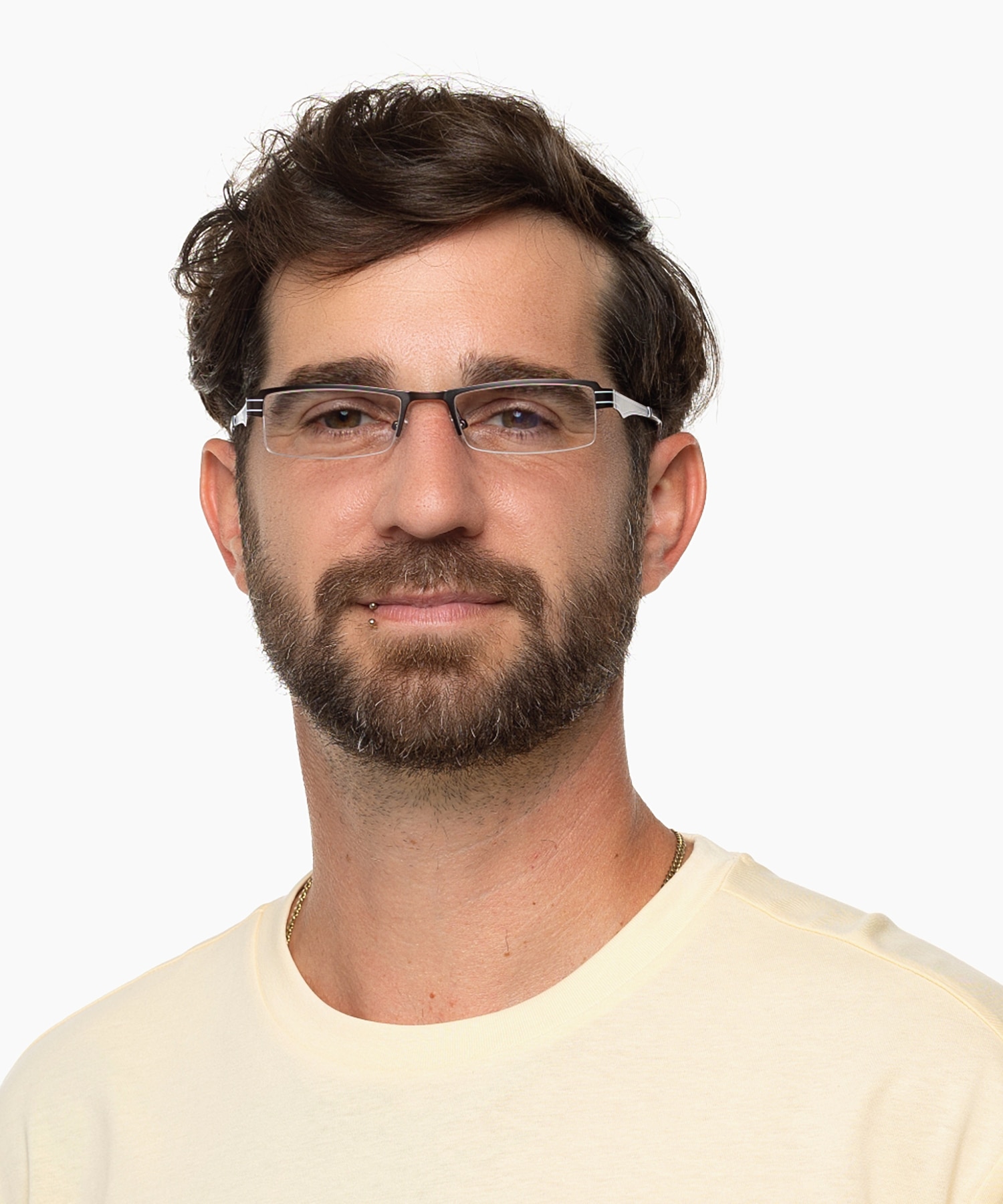 Kali Grau MetallEyeglass Frames für Herren von B24