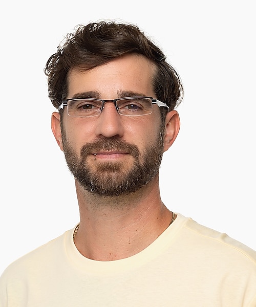 Kali Grau MetallEyeglass Frames für Herren von B24