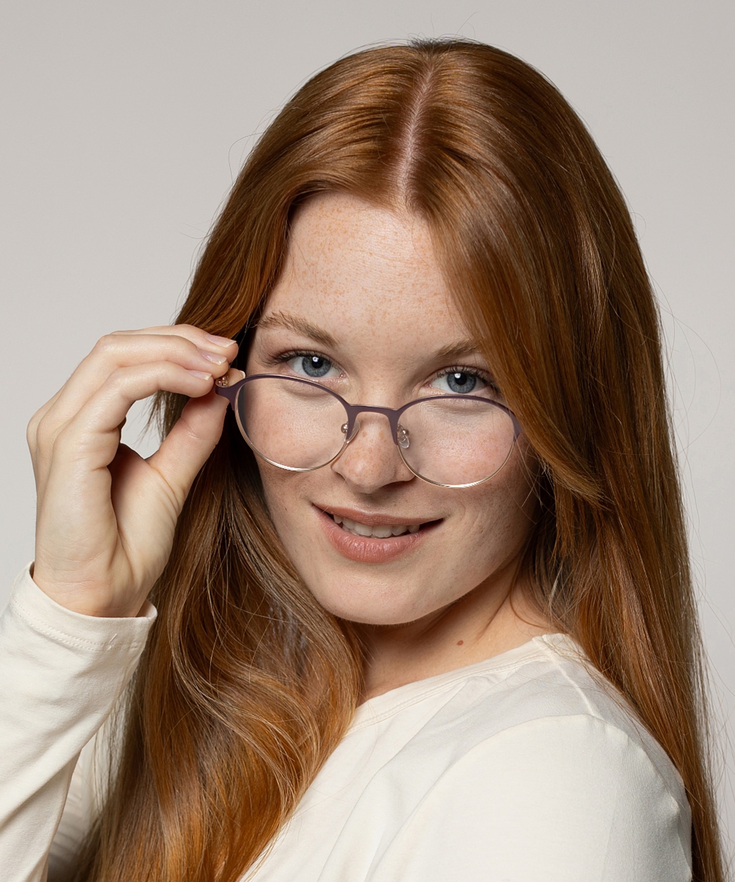 Neapel Matpaars  &  matgoud MetaalEyeglass Frames voor dames van B24