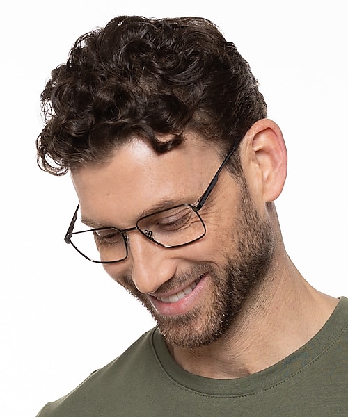 Derby Mattschwarz MetallEyeglass Frames für Herren von B24