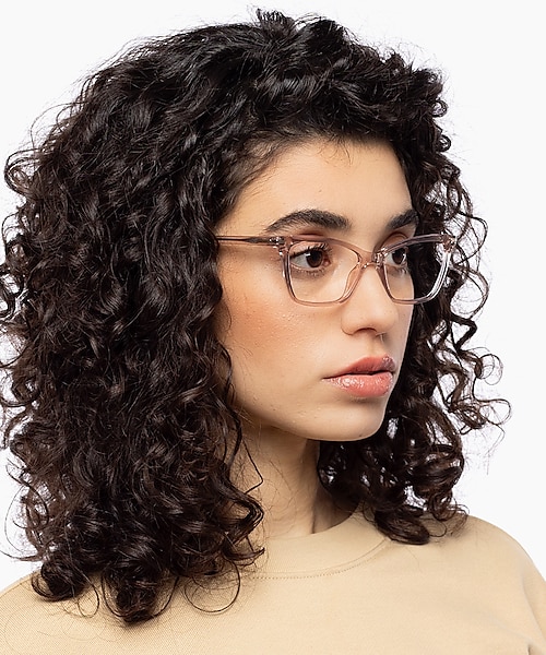 Aurora Kristal nude KunststofEyeglass Frames voor dames van B24