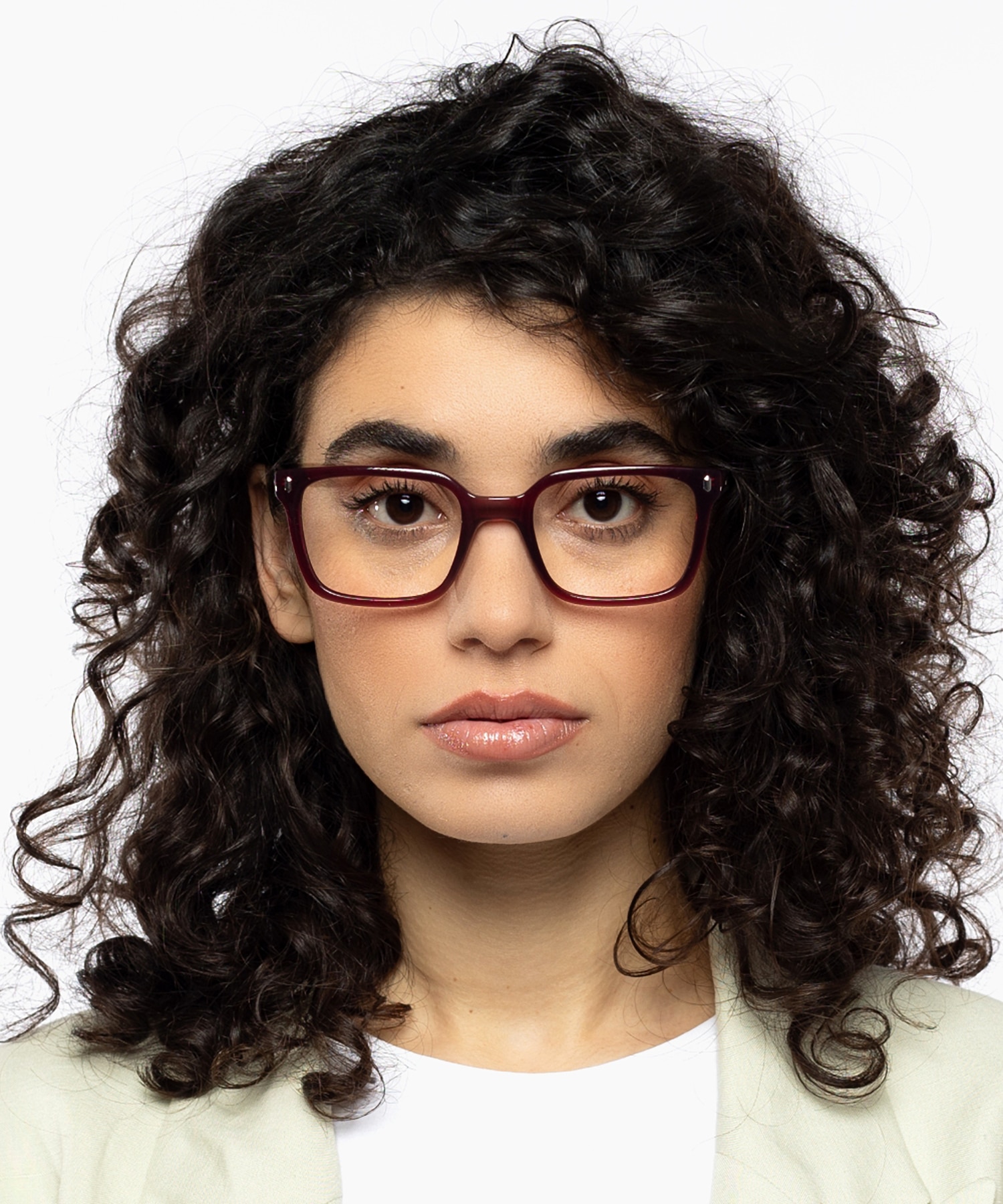 Arizona Crystal Burgundy KunststofEyeglass Frames voor dames van B24