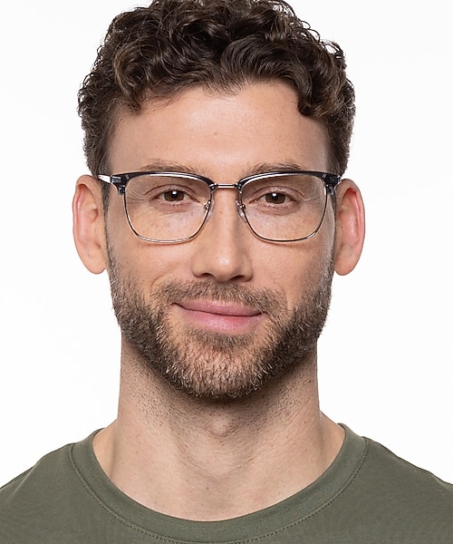 Tupelo Crystal Blue & Silver MetallEyeglass Frames für Herren von B24