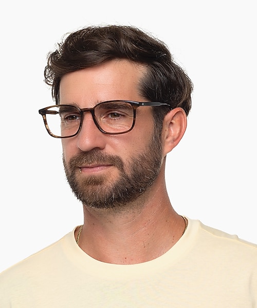 Barcelona Crystal Brown Horn AcetaatEyeglass Frames voor heren van B24