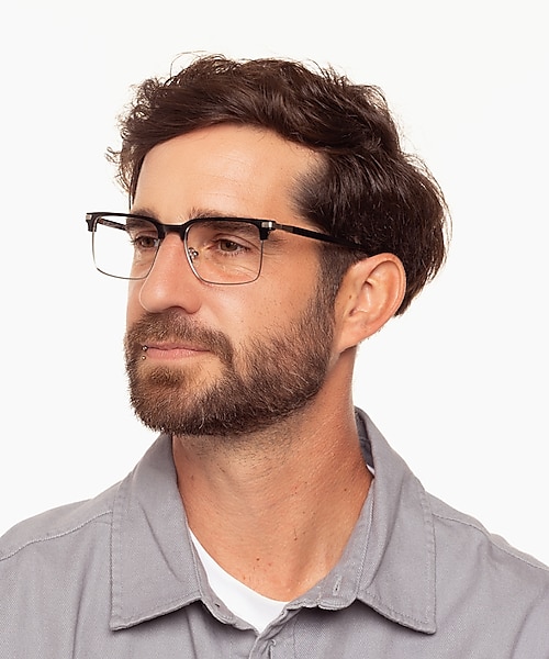 Irvine Schwarz MetallEyeglass Frames für Herren von B24