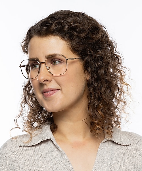 Düsseldorf Goud MetaalEyeglass Frames voor dames van B24