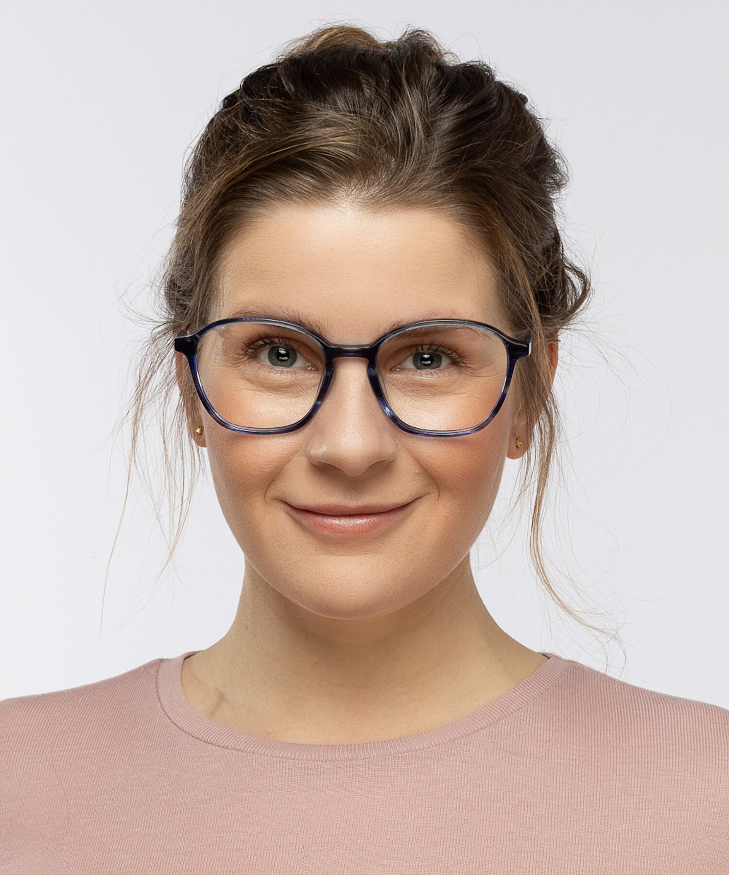 Brenda Blauw hoorn  &  matzilver AcetaatEyeglass Frames voor dames van B24