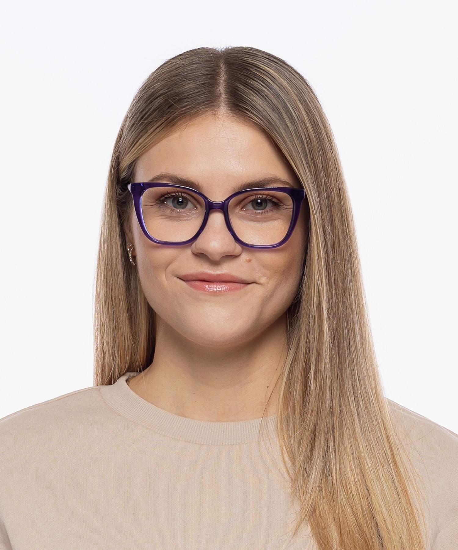 Joyce Kristal paars  &  matzilver AcetaatEyeglass Frames voor dames van B24