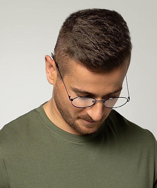 Leeds Schwarz MetallEyeglass Frames für Herren von B24