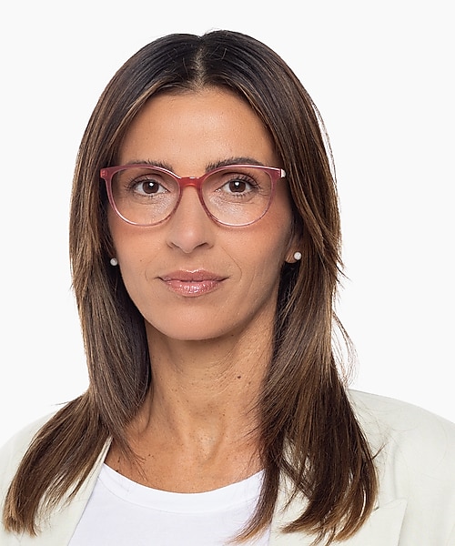 Malaga Gradient Pink Horn AcetatEyeglass Frames für Damen von B24