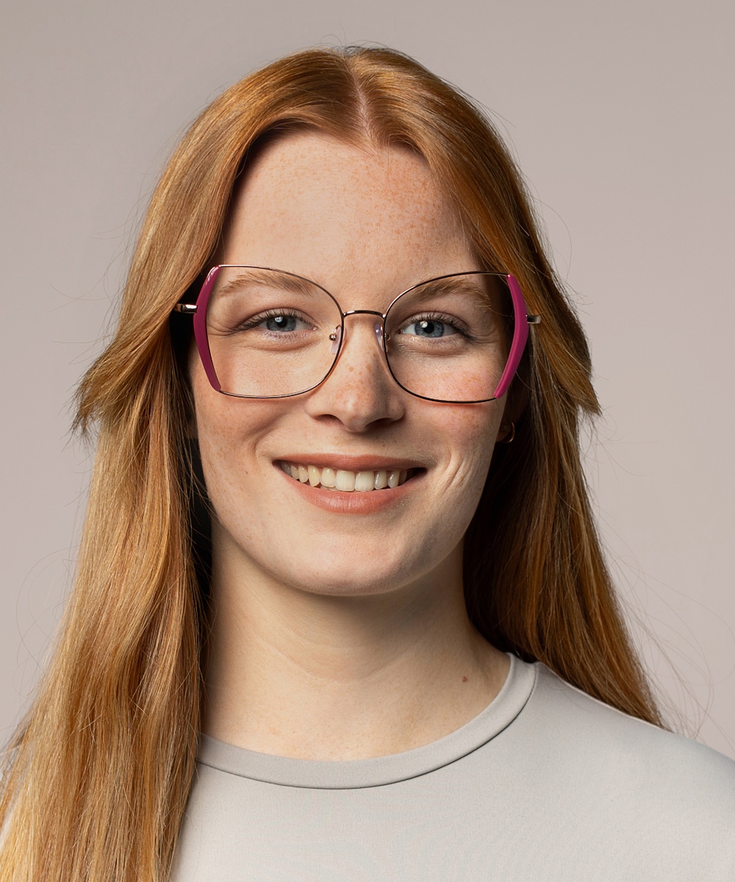 Cleo Roségold MetallEyeglass Frames für Damen von B24