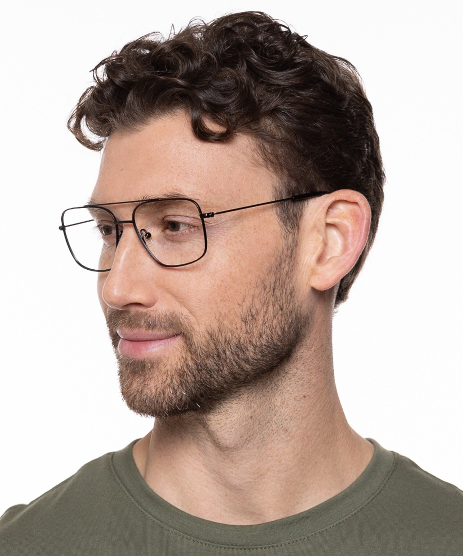 Detroit Mattschwarz MetallEyeglass Frames für Herren von B24