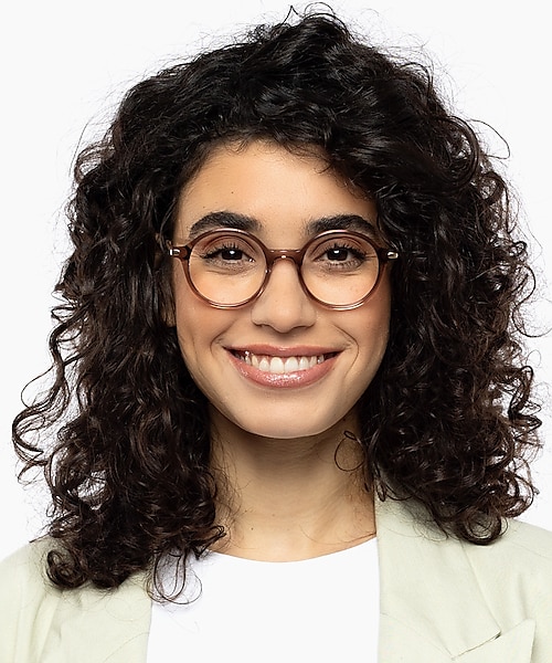 Albany Crystal Hellbraun AcetatEyeglass Frames für Damen von B24