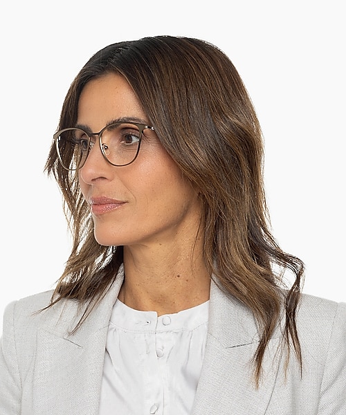 Madrid Matt Dark Gold & Matt Brown MetallEyeglass Frames für Damen von B24