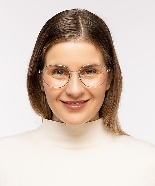 Julia Silber satiniert MetallEyeglass Frames für Damen von B24