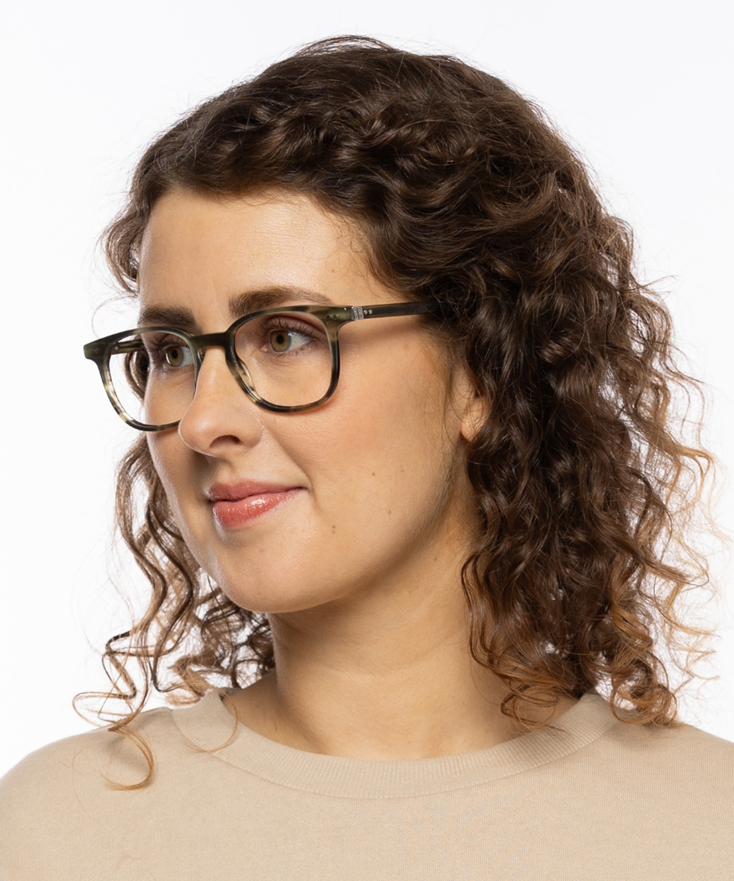 Basel Kristal groen hoorn AcetaatEyeglass Frames voor dames van B24