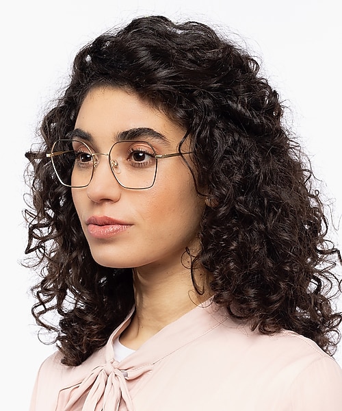 Miranda Gold  &  Black  &  Cream Havana MetallEyeglass Frames für Damen von B24