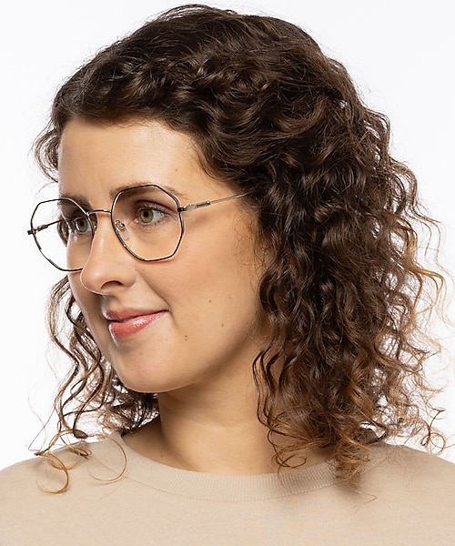 Istanbul Matzwart & goud MetaalEyeglass Frames voor dames van B24