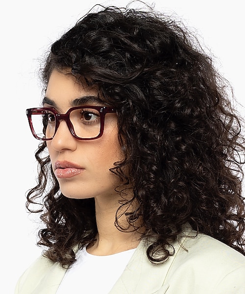 Arizona Crystal Burgundy KunststoffEyeglass Frames für Damen von B24