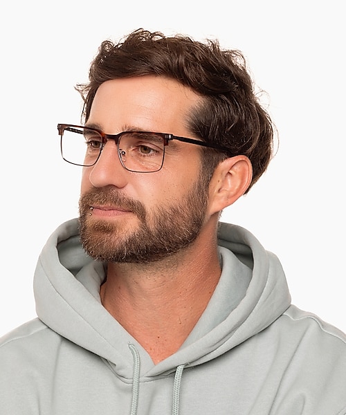 Irvine Havana MetallEyeglass Frames für Herren von B24