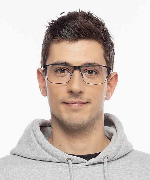 Aalborg Zwart & blauw MetaalEyeglass Frames voor heren van B24