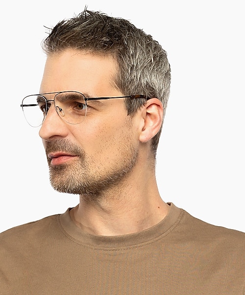 Jefferson Black & Havana MetallEyeglass Frames für Herren von B24