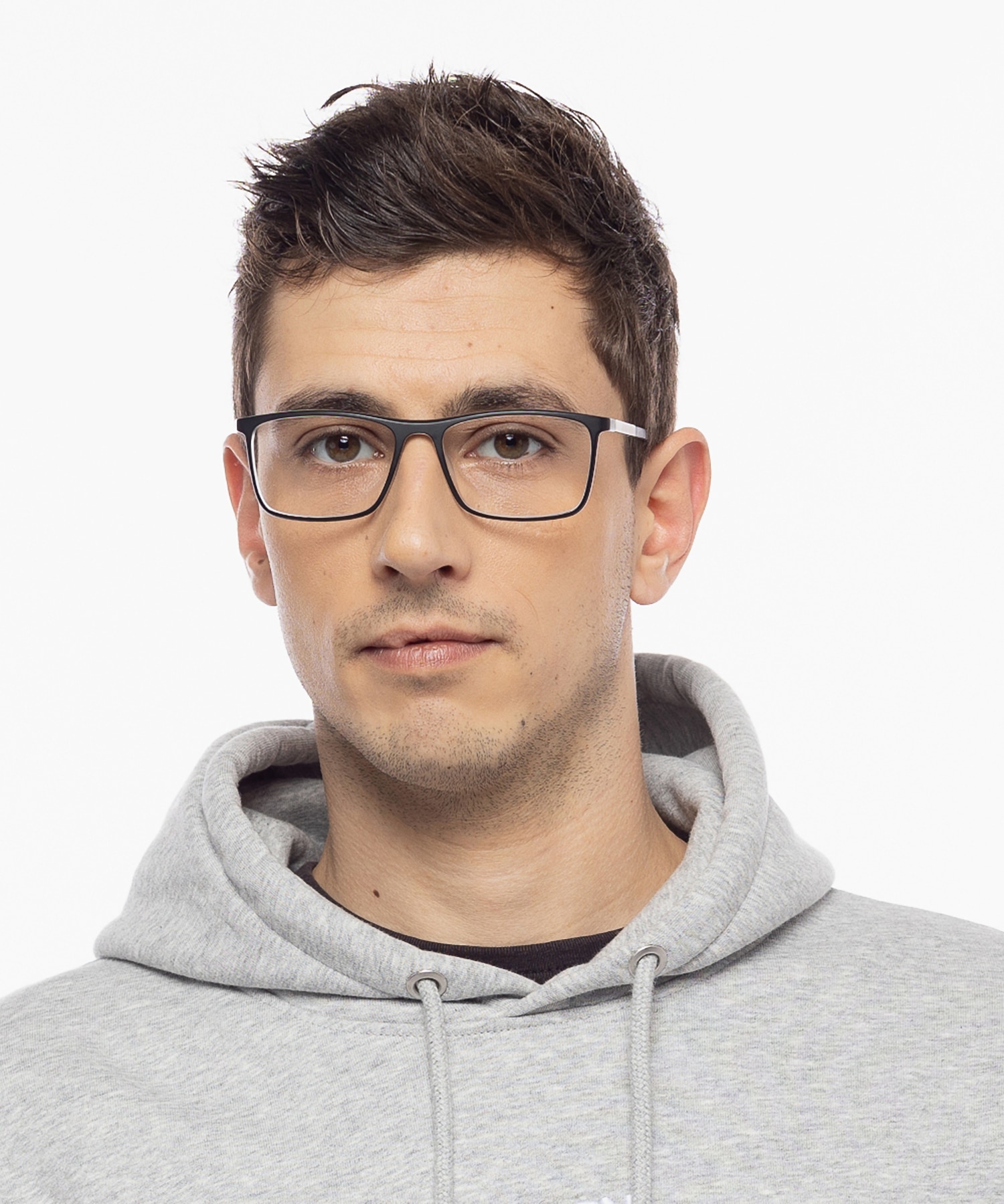 Foxhill Schwarz zweilagig  &  Kristall KunststoffEyeglass Frames für Herren von B24