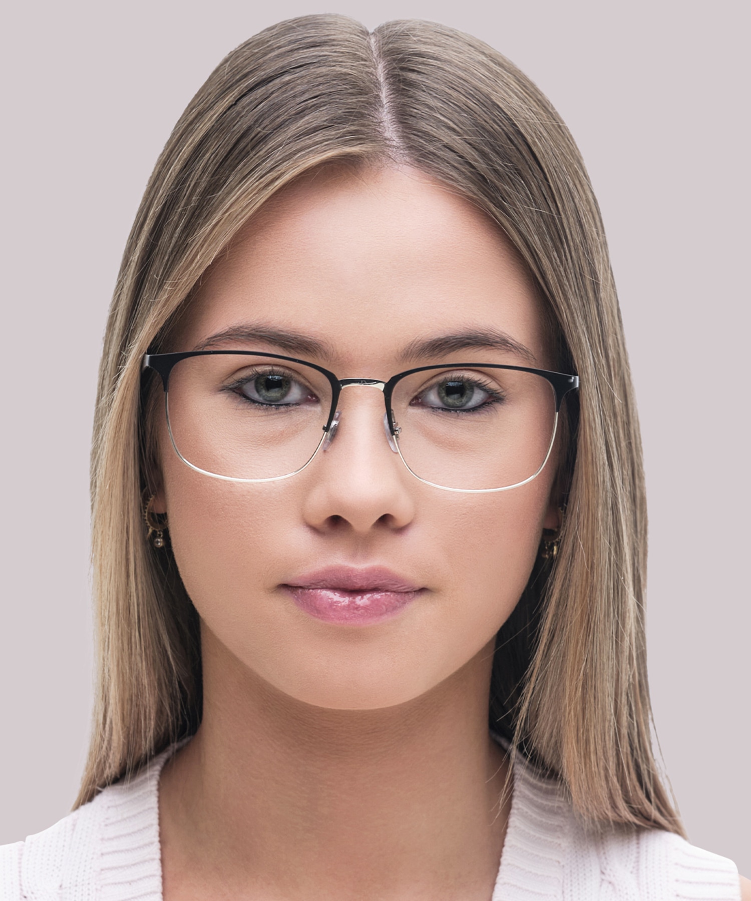 RB6421 Schwarz auf Silber MetallEyeglass Frames für Damen von B24