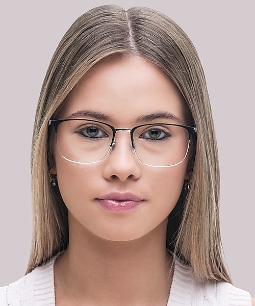 RB6421 Zwart op zilver MetaalEyeglass Frames voor dames van B24