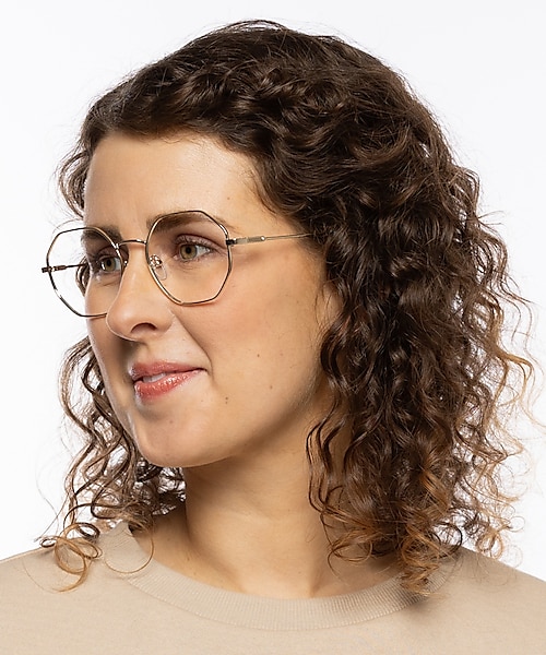 Istanbul Goud MetaalEyeglass Frames voor dames van B24