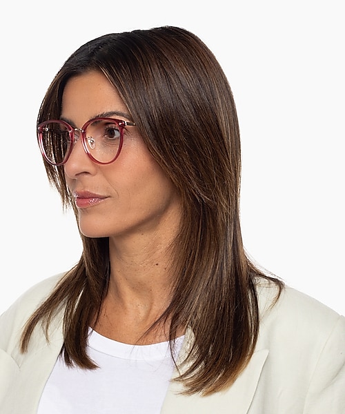 Charlotte Roze  &  goud AcetaatEyeglass Frames voor dames van B24