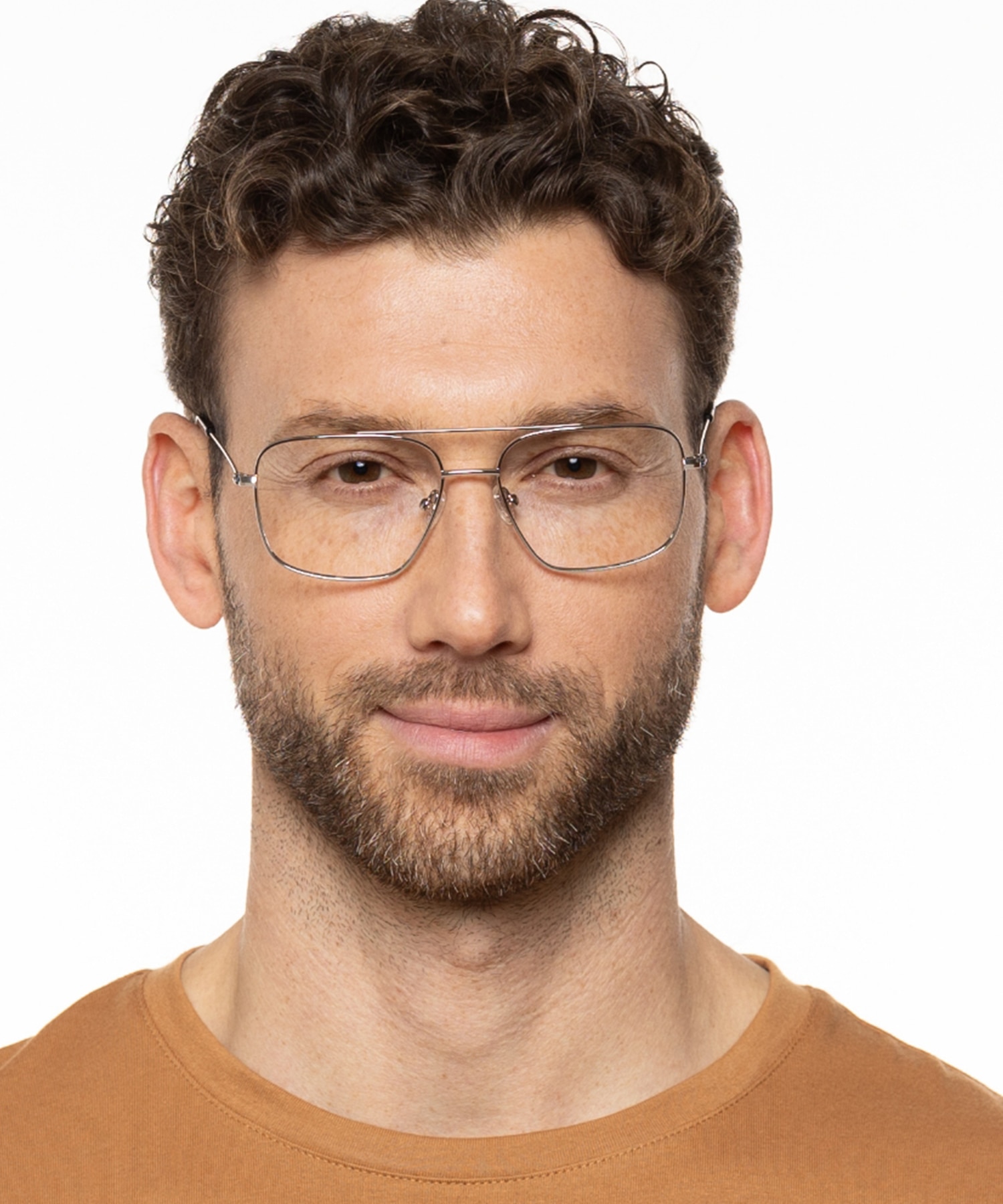 Detroit Zilver MetaalEyeglass Frames voor heren van B24