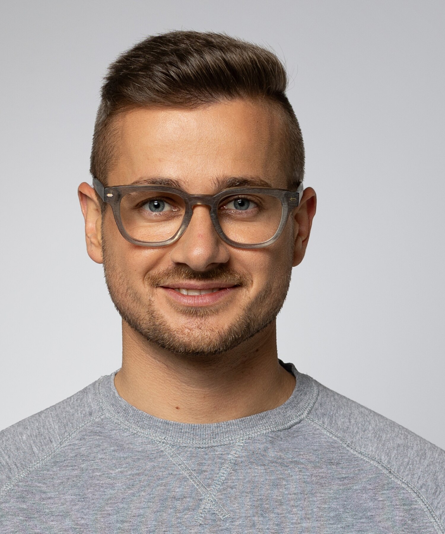 Cleveland Kristalgrijs AcetaatEyeglass Frames voor heren van B24