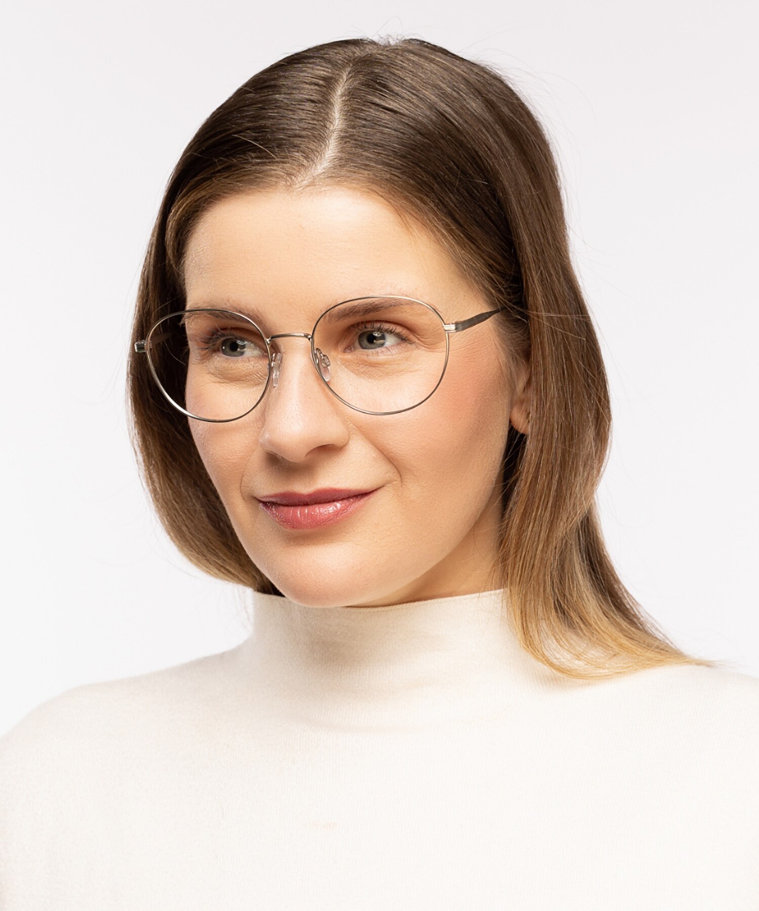 Julia Silber satiniert MetallEyeglass Frames für Damen von B24