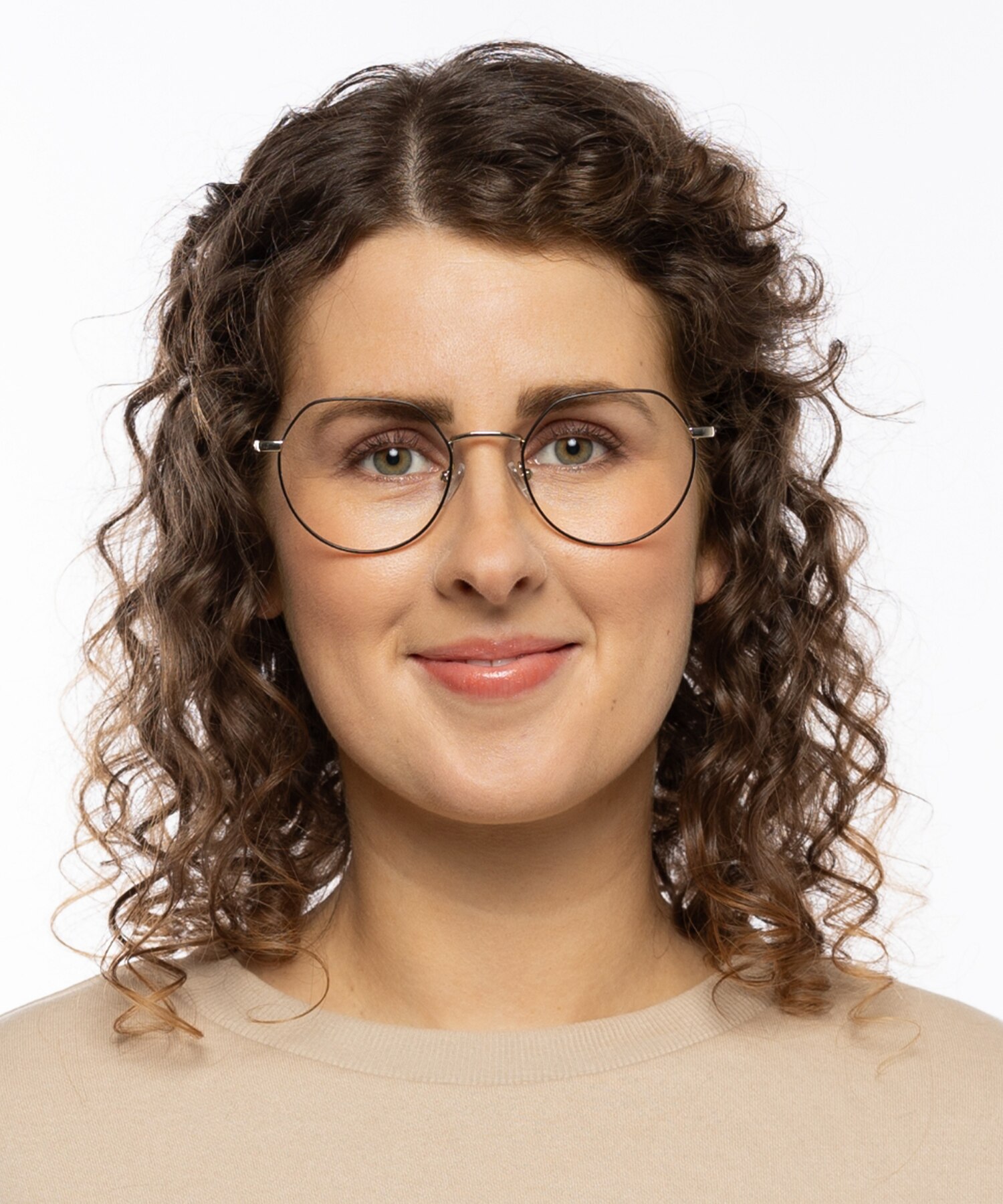 Maui Schwarz & Gold MetallEyeglass Frames für Damen von B24