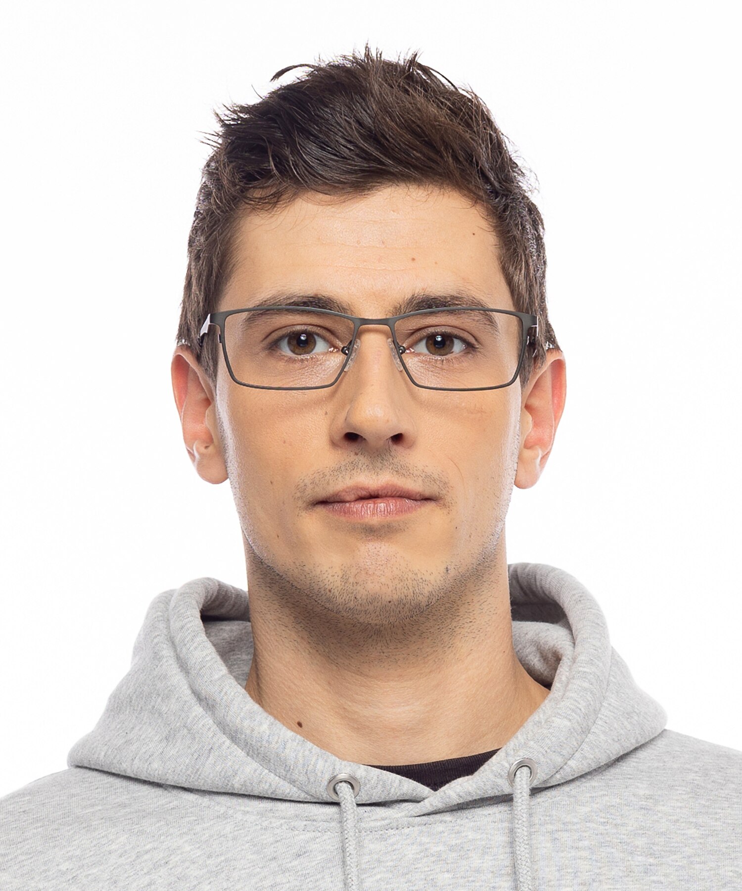 Prag Antraciet  &  zwart TitaanEyeglass Frames voor heren van B24