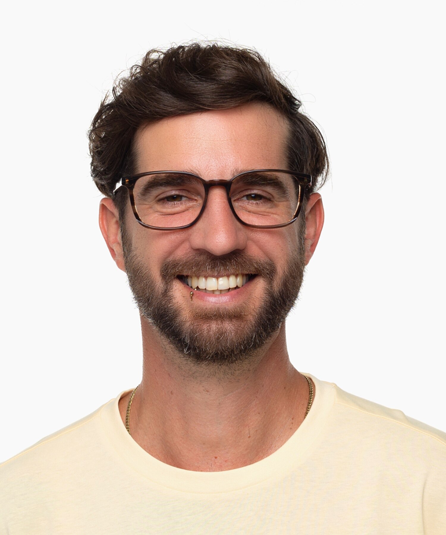 Barcelona Crystal Brown Horn AcetaatEyeglass Frames voor heren van B24