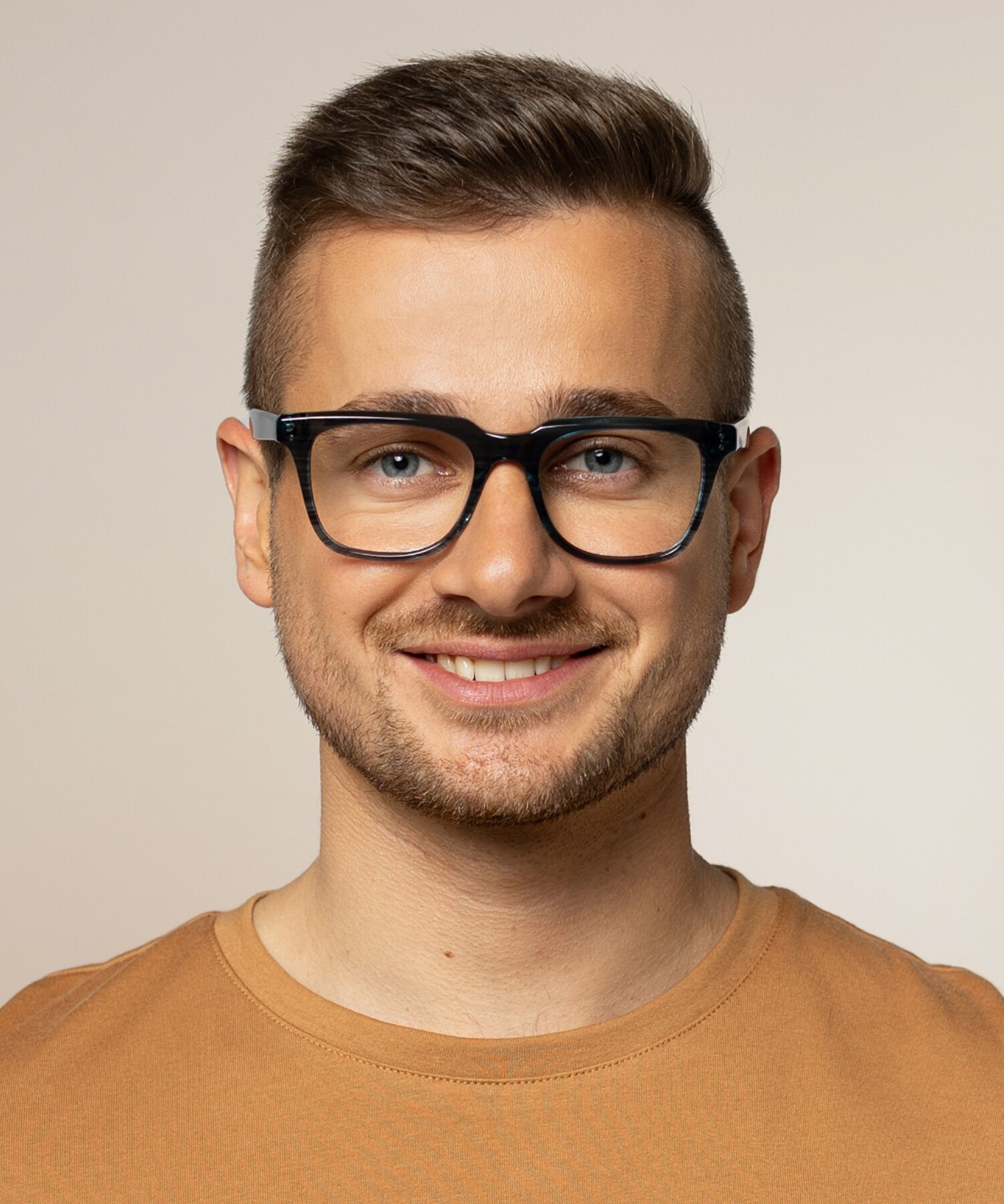 George Blauw hoorn  &  zilver AcetaatEyeglass Frames voor heren van B24