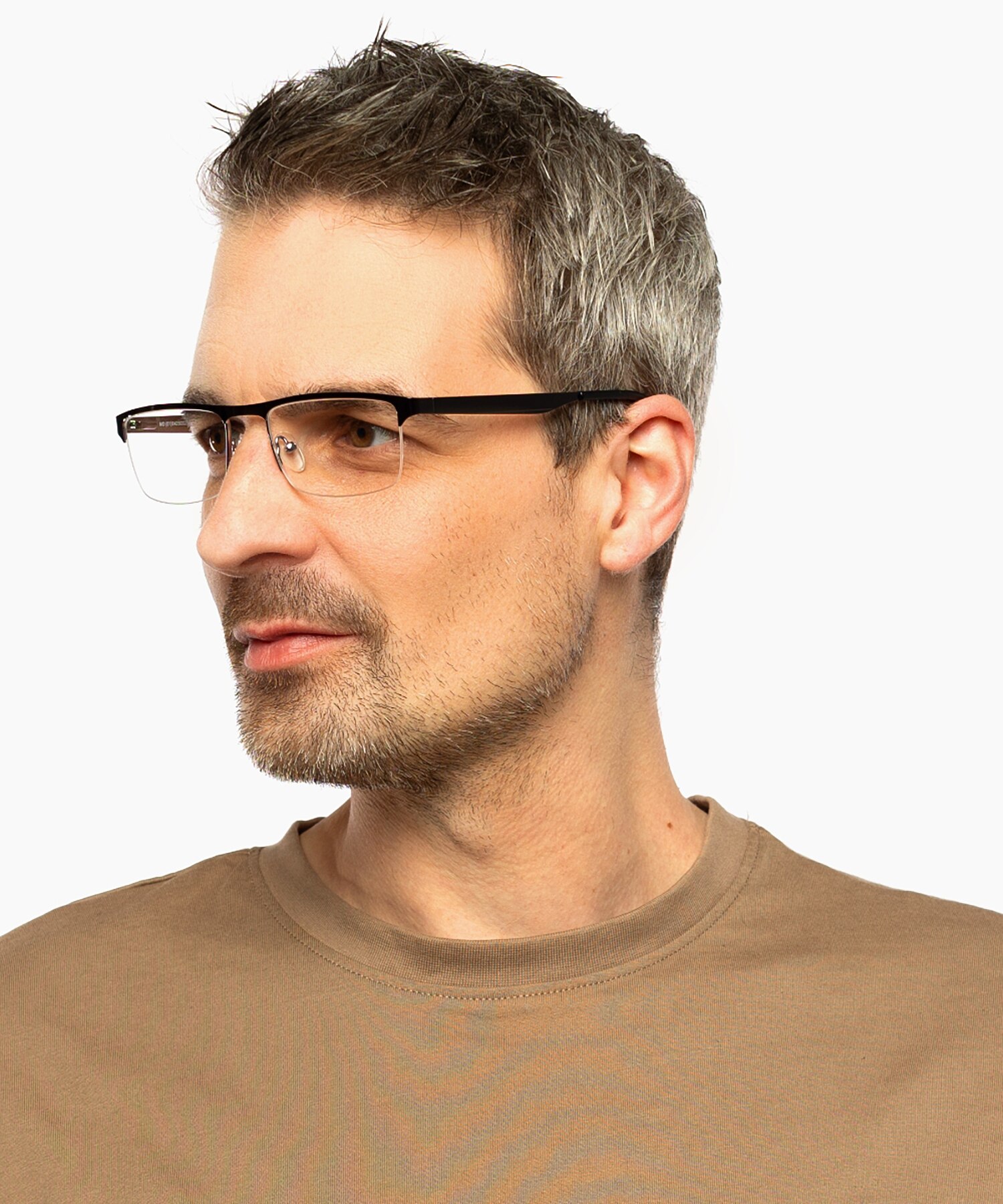 Vancouver Schwarz & Silber MetallEyeglass Frames für Herren von B24