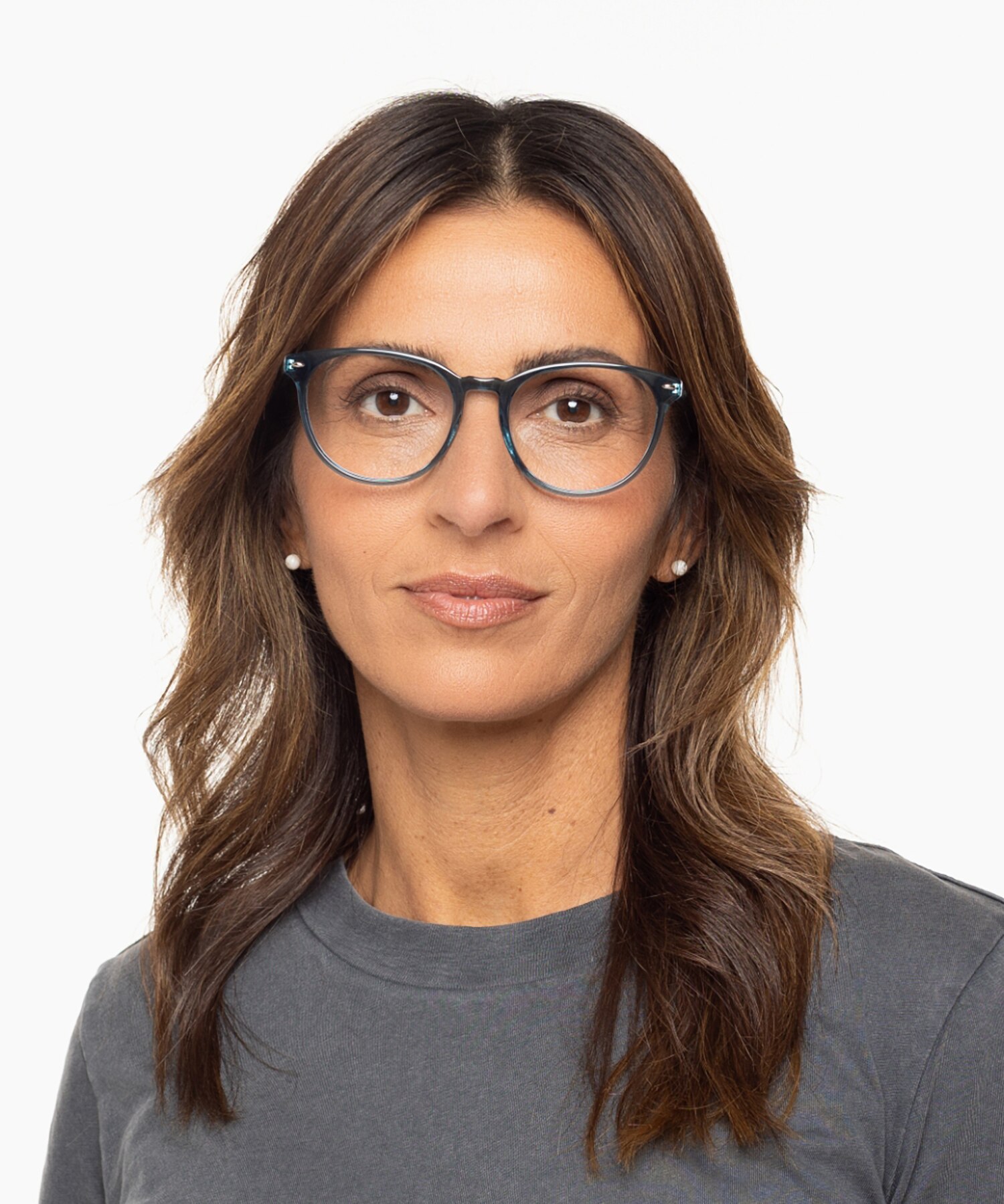 London Kristal blauw  &  lichtroze bovenkant AcetaatEyeglass Frames voor dames van B24