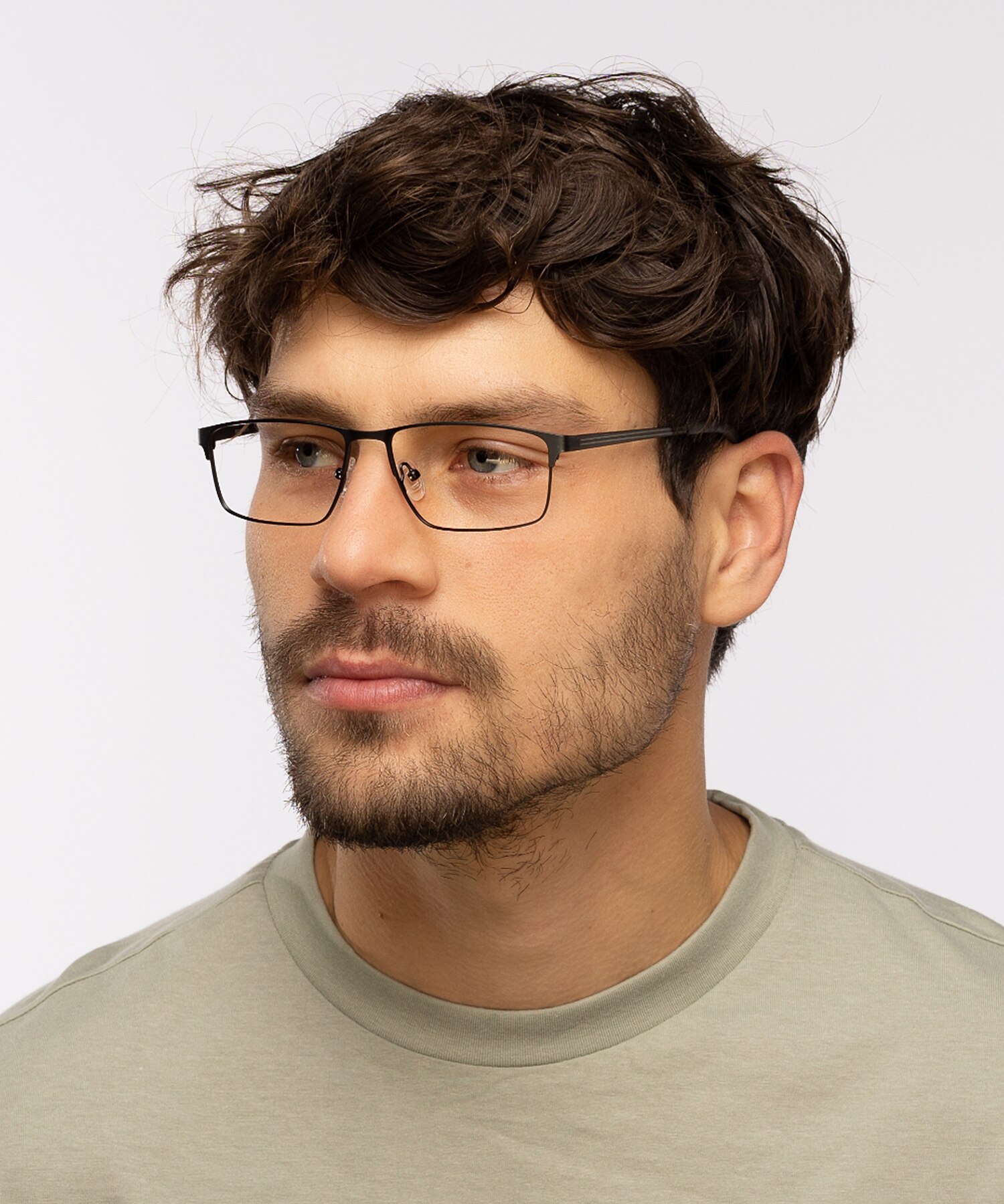 Turin Schwarz MetallEyeglass Frames für Herren von B24
