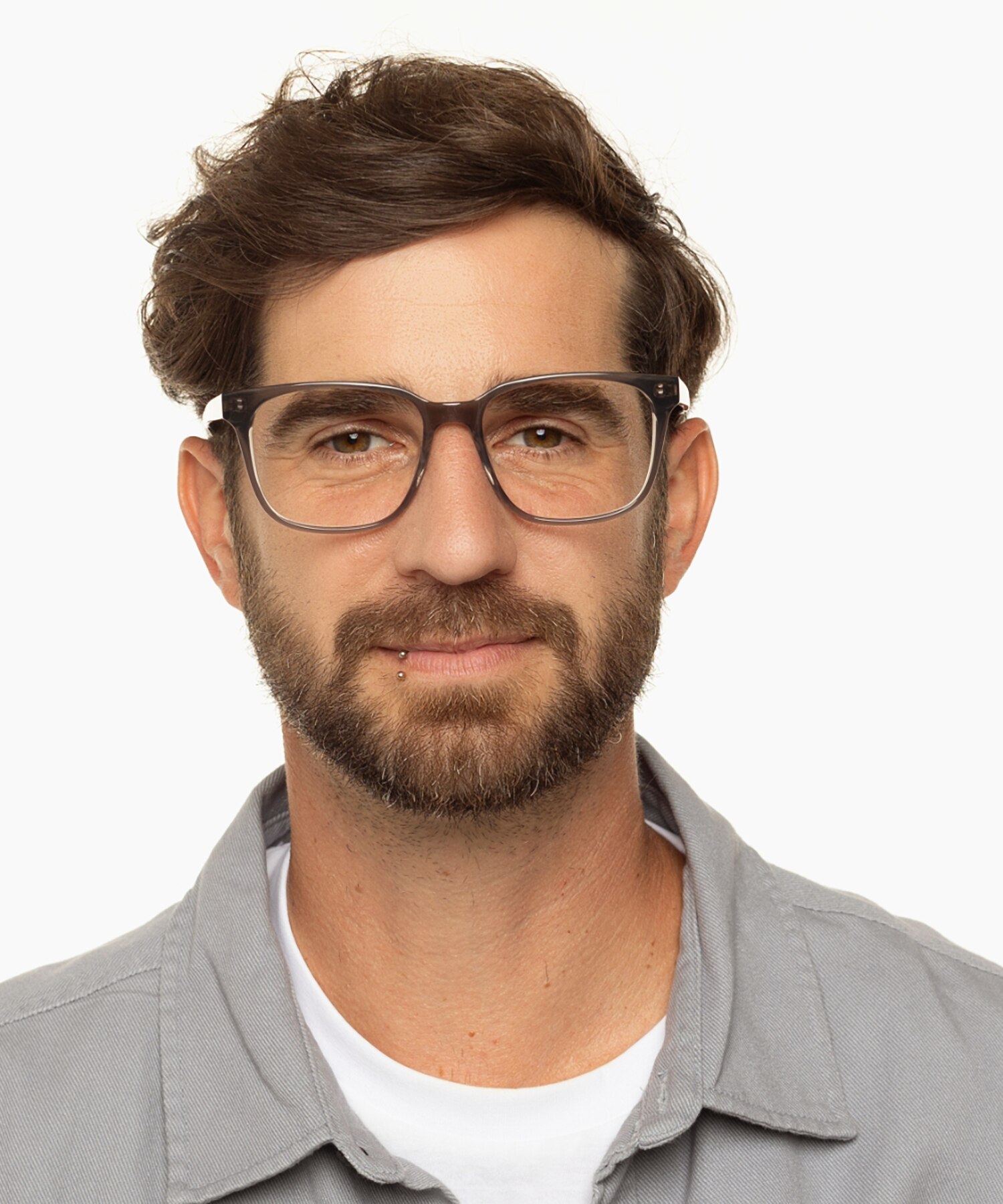Woodstock Crystal Grau AcetatEyeglass Frames für Herren von B24