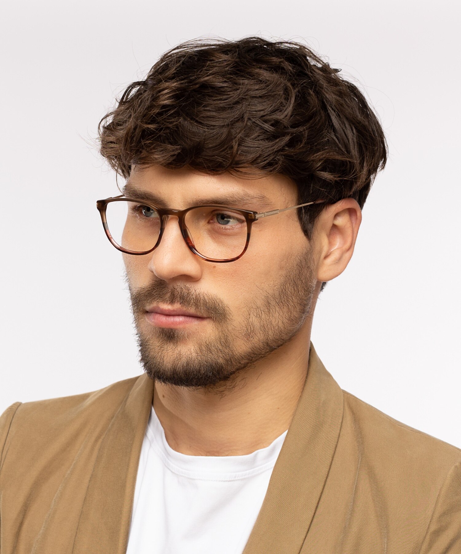 Dustin Gradient Brown  &  Gold  &  Brown AcetatEyeglass Frames für Herren von B24