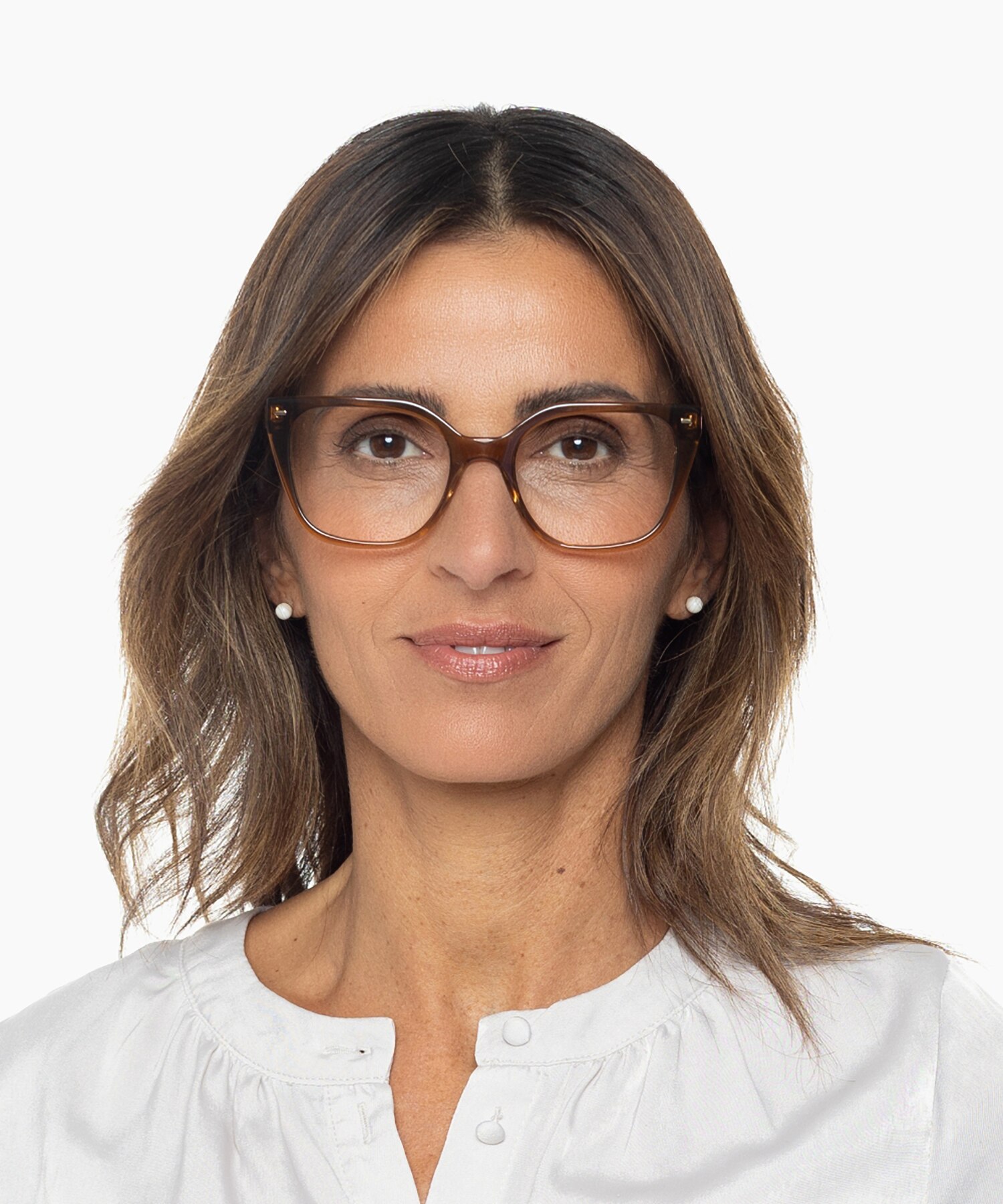 Beverly Kristal Bruin AcetaatEyeglass Frames voor dames van B24