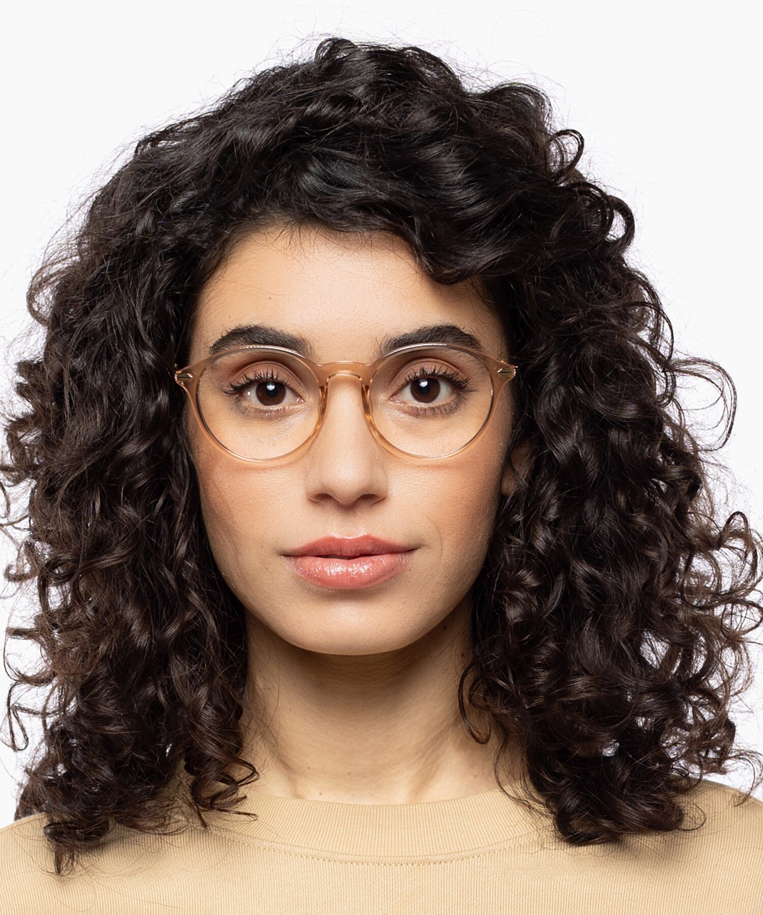 Omaha Crystal Nude  &  Gold KunststoffEyeglass Frames für Damen von B24